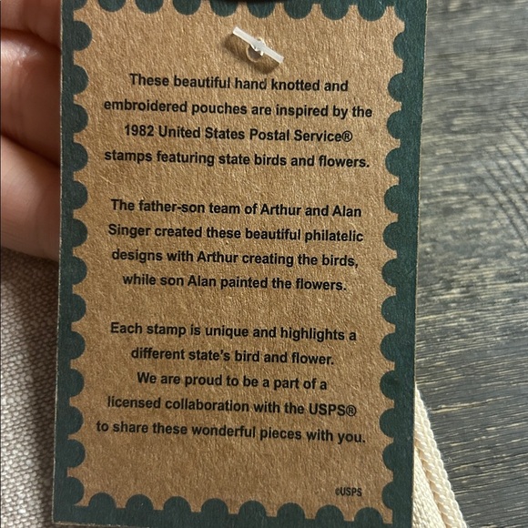 Embroidered Mississippi Pouch with Bird Design - Picture 2 of 4